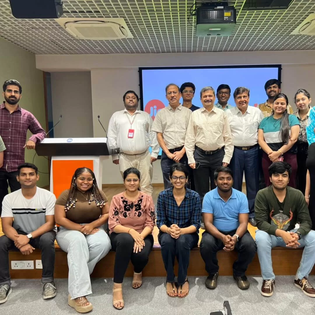 Group photo of Jio Institute students who participated in the X-Culture programme
