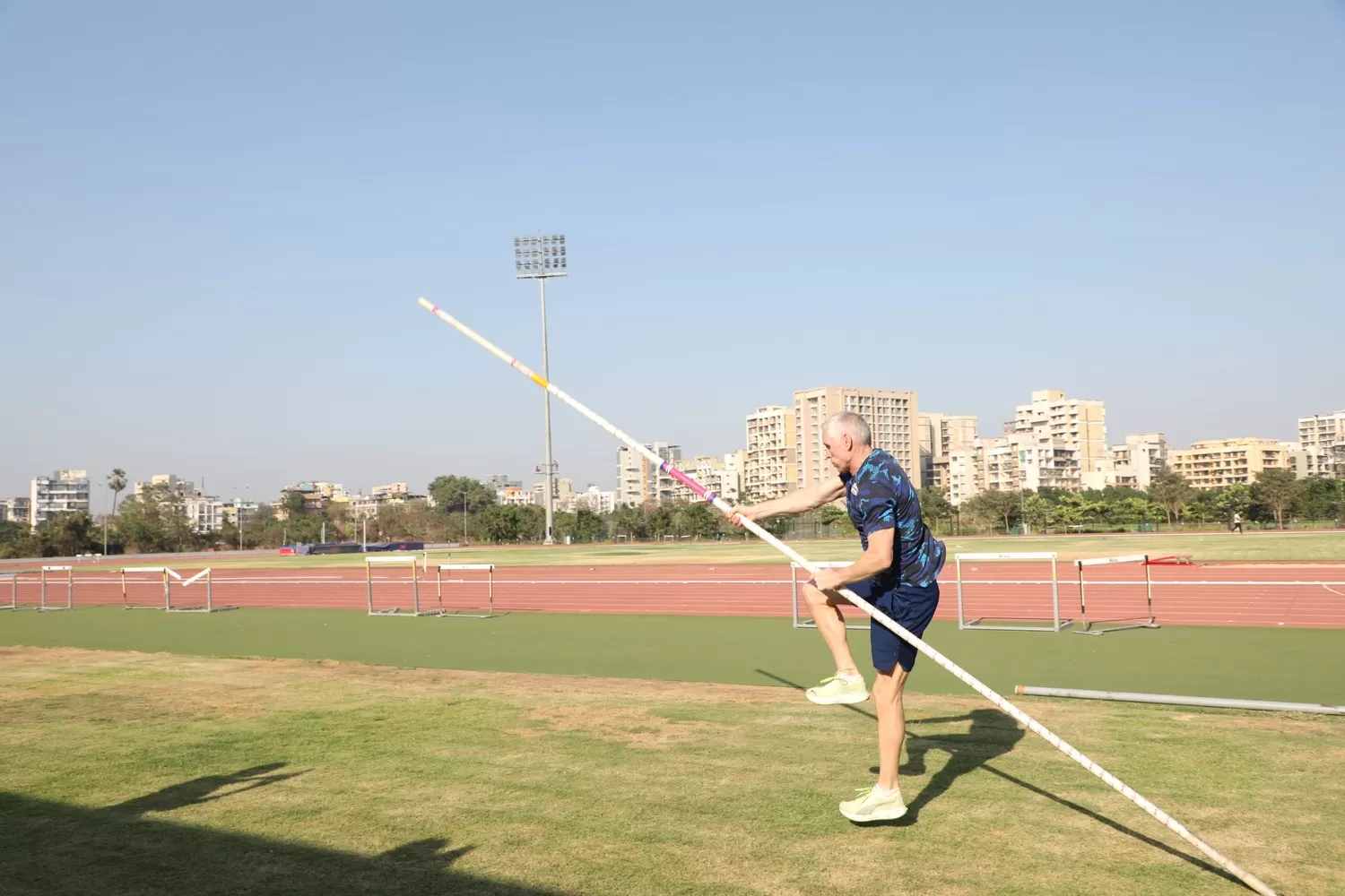 Andy with Pole Vaulting training