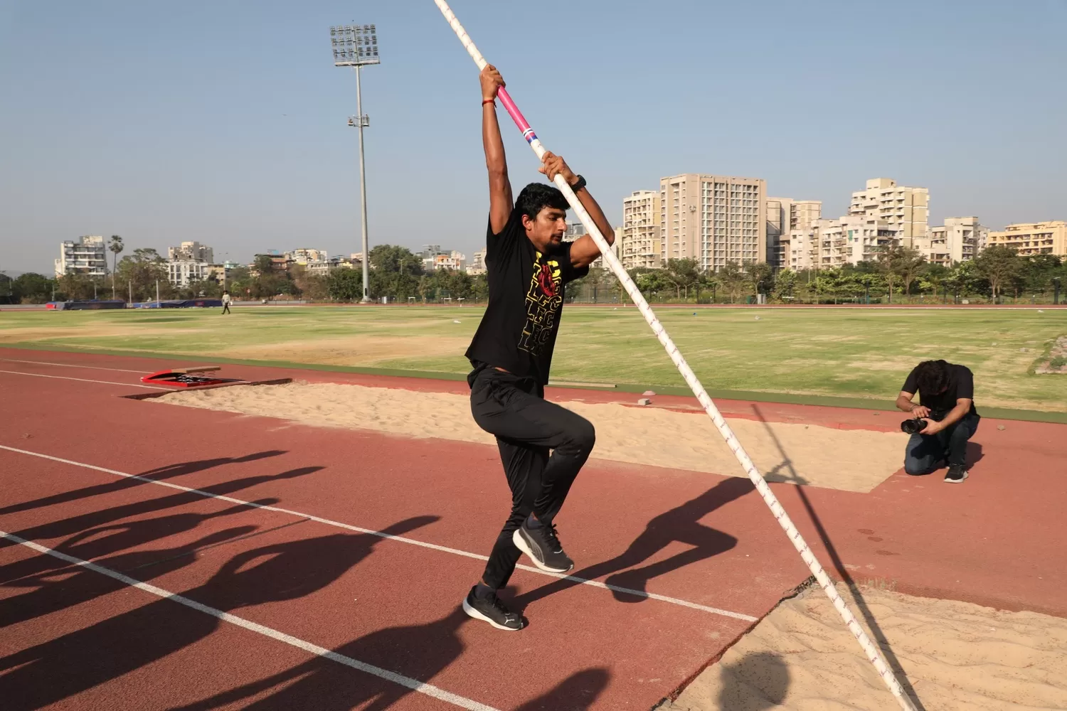 Athlete practicing