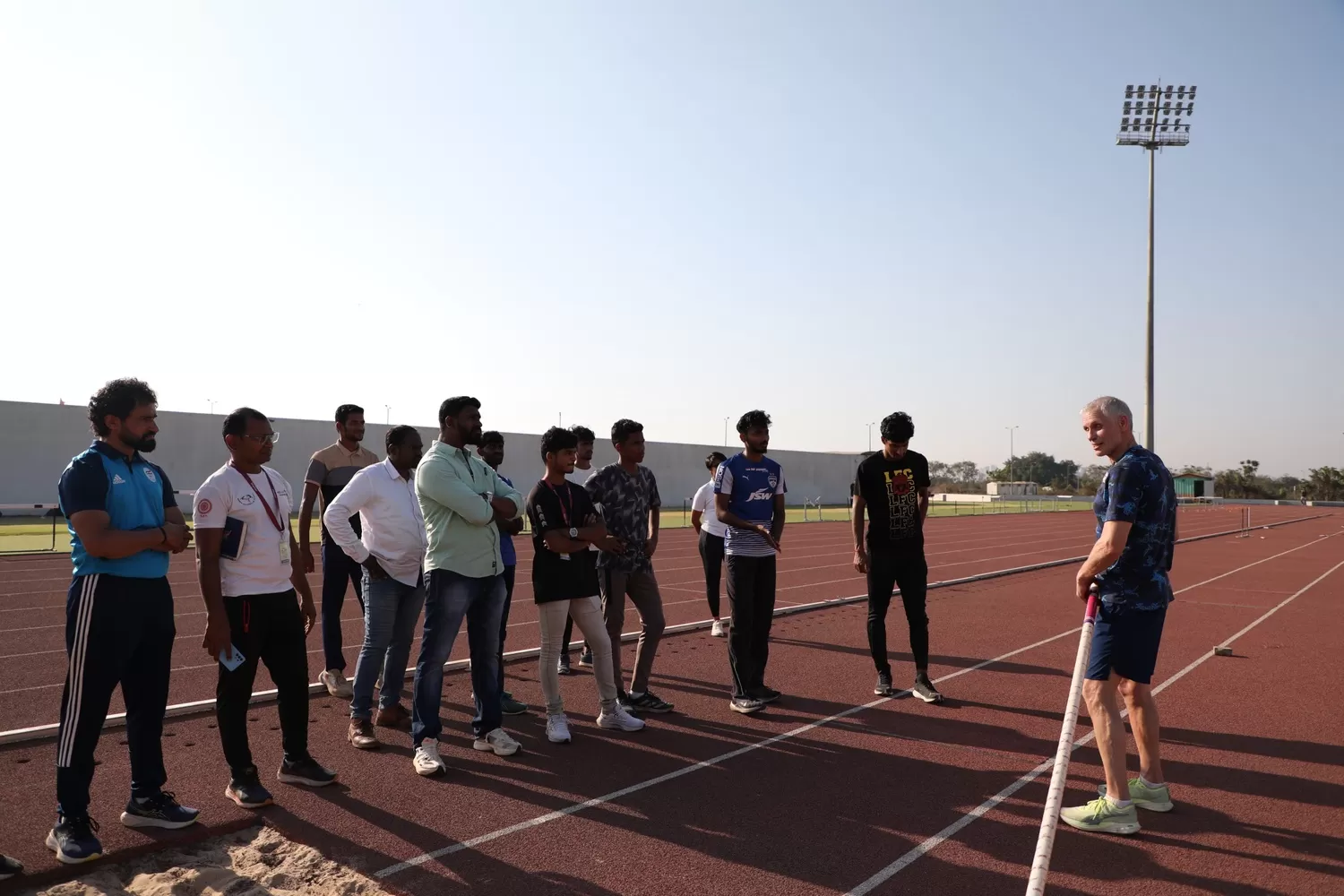 Andy advising the athletes