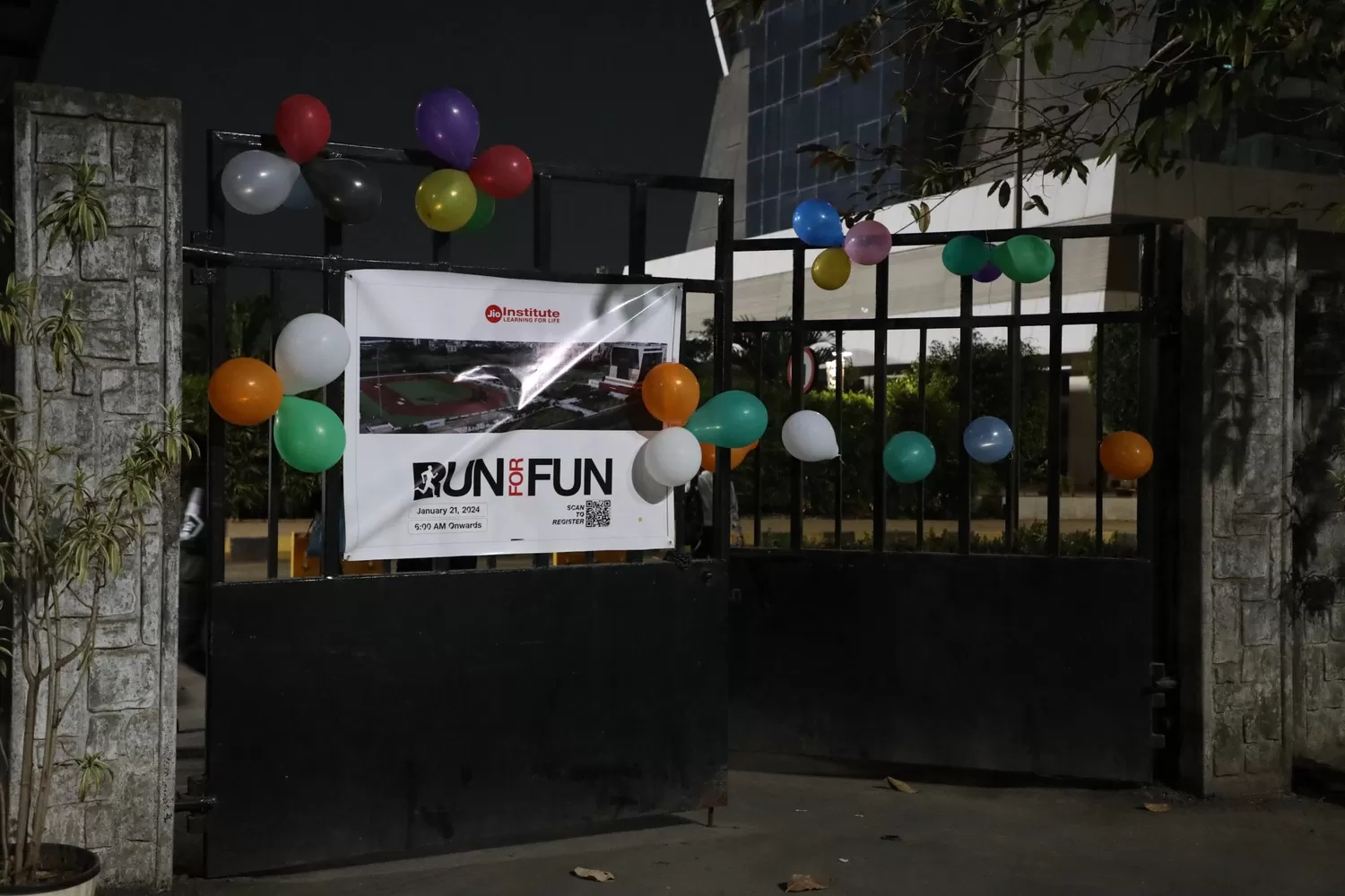 Entrance and poster of run for fun