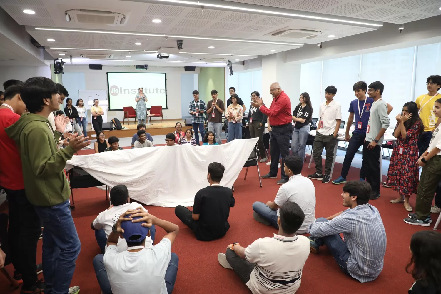 Students involved in the session