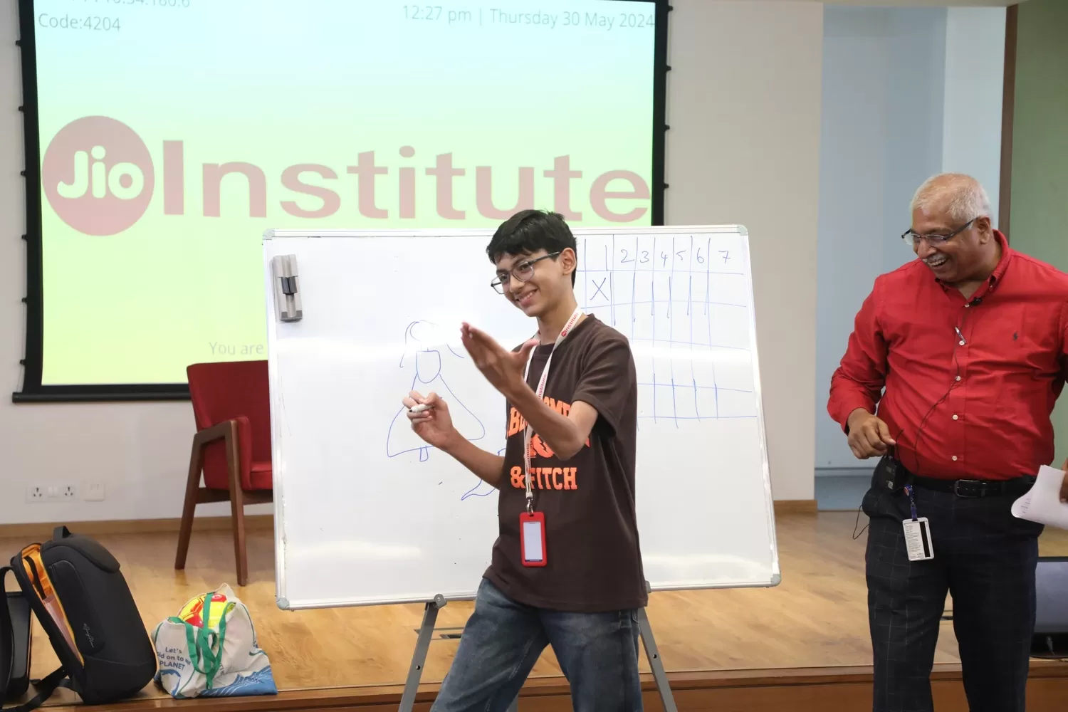 Students involved in the session