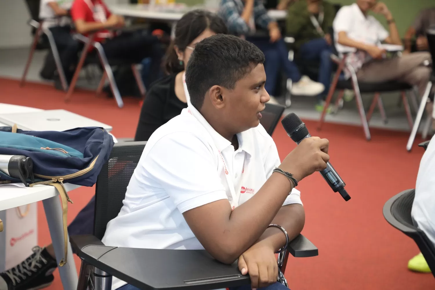 Student posing a question