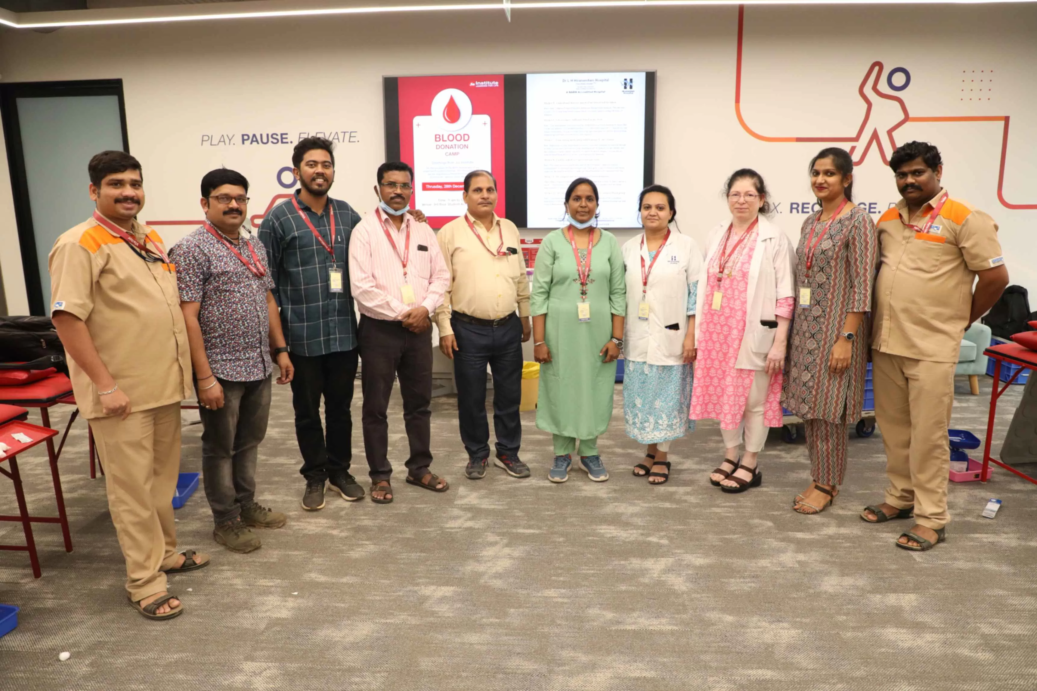 Blood Donation Camp at Jio Institute in collaboration with Dr. L.H. Hiranandani Hospital, Powai