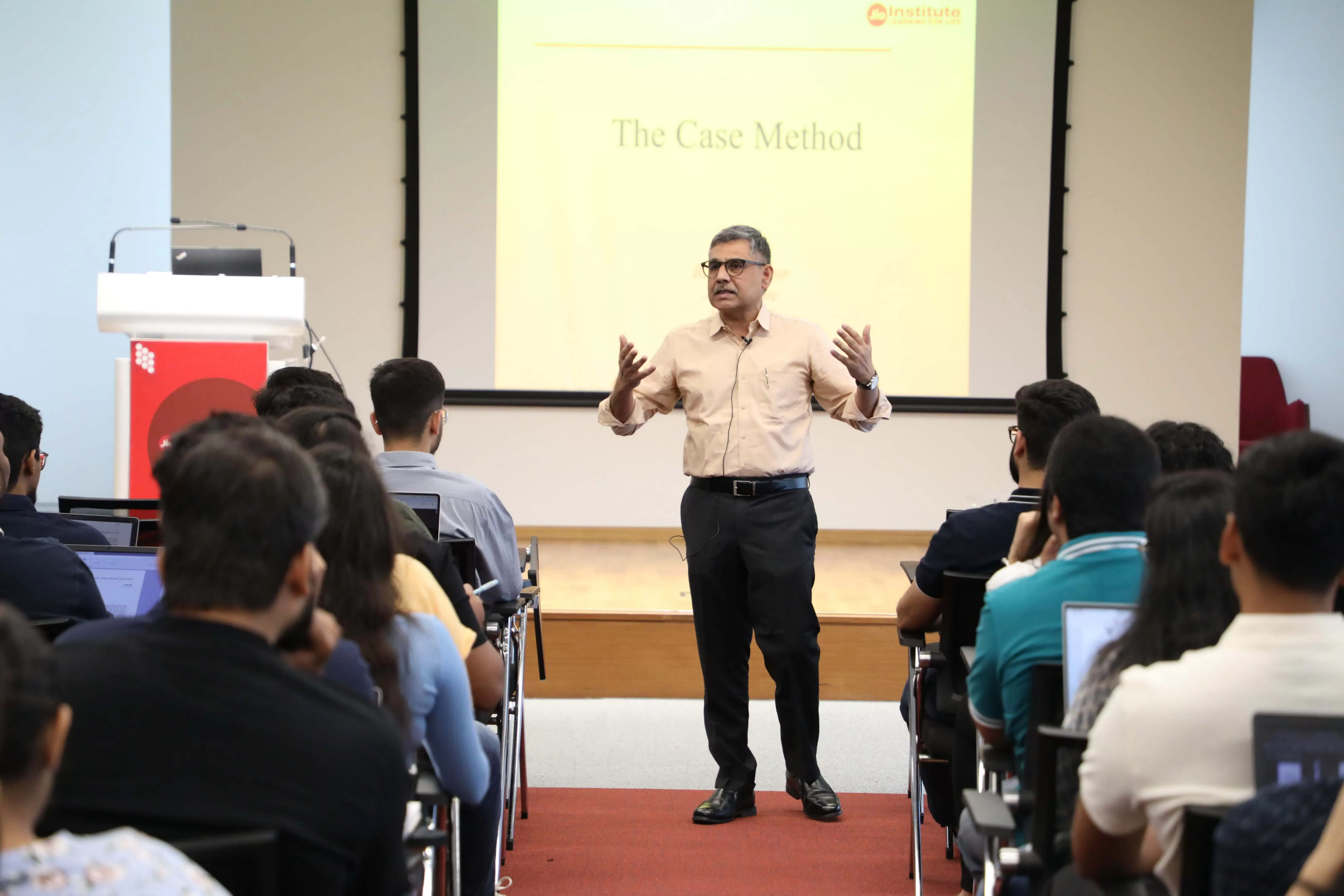 Dean Chittoor addressing students