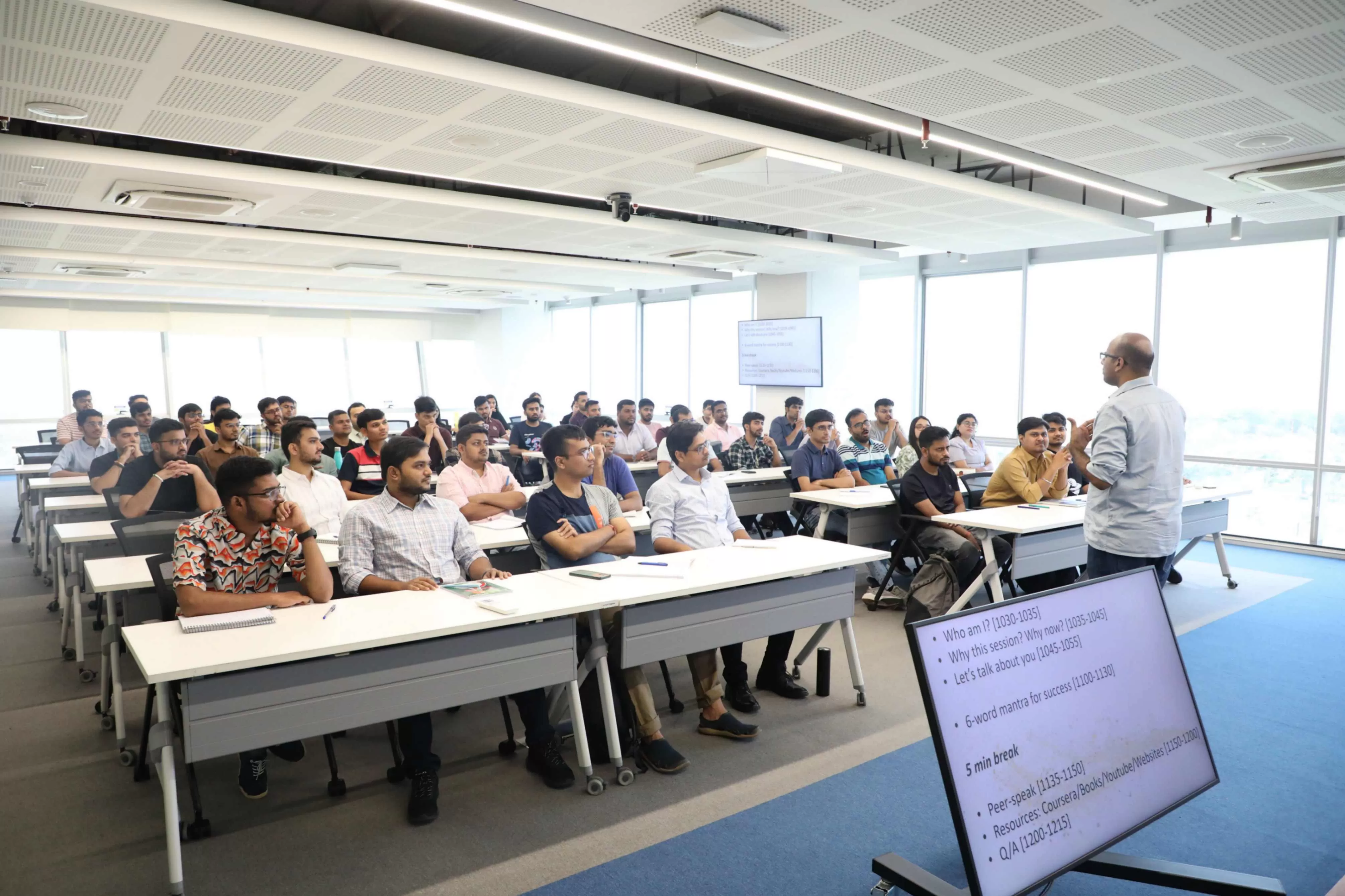 Expert addressing student